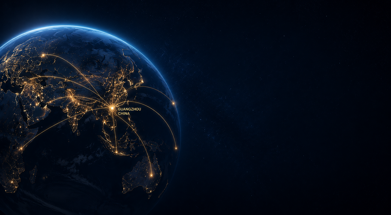 Global route map representing outbound connections from China